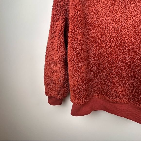 Wilfred Free Teddy Sherpa Jacket size XS burnt orange cozy winter coat - Picture 12 of 13